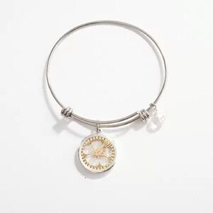 Disney Women's Shine Two-Tone Flower Lilo & Stitch Bangle Bracelet NWT